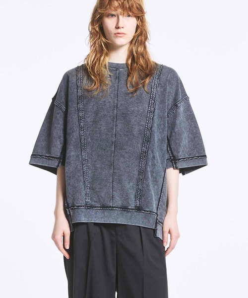 MAISON SPECIAL(メゾンスペシャル)の「《UNISEX》Chemical Over-Dyed Inside-Out Prime-Over Crew Neck T-Shirt/ケミカルオーバーダイインサイドアウトプライムオーバークルーネックTシャツ【MAISON SPECIAL/メゾンスペシャル】(Tシャツ/カットソー・メンズ・ホワイト/グレー・0/1/2)」の5枚目の写真