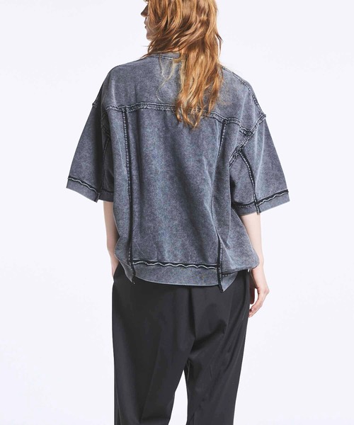 MAISON SPECIAL(メゾンスペシャル)の「《UNISEX》Chemical Over-Dyed Inside-Out Prime-Over Crew Neck T-Shirt/ケミカルオーバーダイインサイドアウトプライムオーバークルーネックTシャツ【MAISON SPECIAL/メゾンスペシャル】(Tシャツ/カットソー・メンズ・ホワイト/グレー・0/1/2)」の7枚目の写真