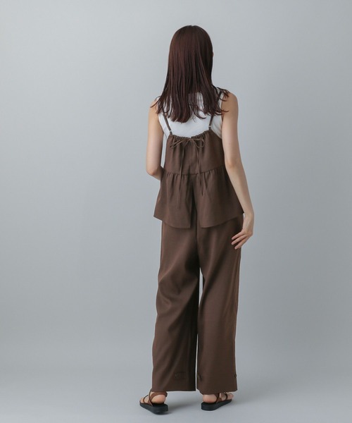GLOBAL WORK（グローバルワーク）の「MATINEE LINE/リネンライクフリルサロペ/575118（サロペット/オーバーオール・レディース・ナチュラル/ブラック/ダークブラウン・LARGE/MEDIUM）」の12枚目の写真