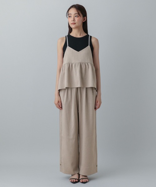 GLOBAL WORK（グローバルワーク）の「MATINEE LINE/リネンライクフリルサロペ/575118（サロペット/オーバーオール・レディース・ナチュラル/ブラック/ダークブラウン・LARGE/MEDIUM）」の14枚目の写真