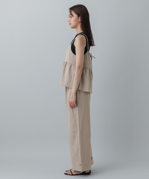 GLOBAL WORK（グローバルワーク）の「MATINEE LINE/リネンライクフリルサロペ/575118（サロペット/オーバーオール・レディース・ナチュラル/ブラック/ダークブラウン・LARGE/MEDIUM）」の15枚目の写真