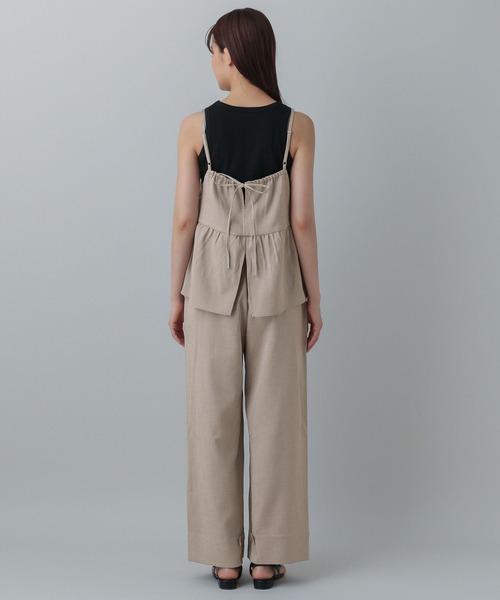 GLOBAL WORK（グローバルワーク）の「MATINEE LINE/リネンライクフリルサロペ/575118（サロペット/オーバーオール・レディース・ナチュラル/ブラック/ダークブラウン・LARGE/MEDIUM）」の16枚目の写真