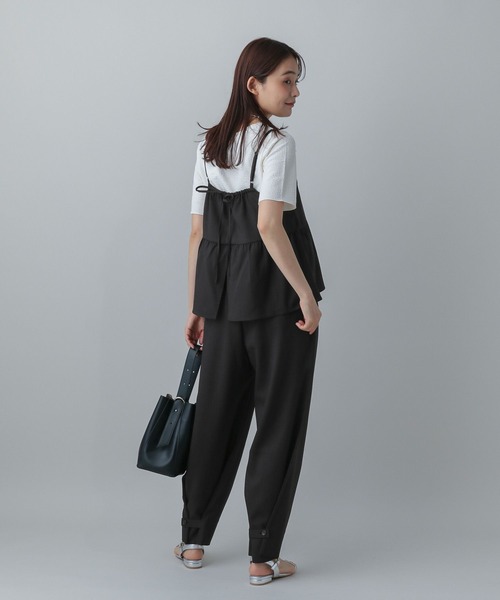 GLOBAL WORK（グローバルワーク）の「MATINEE LINE/リネンライクフリルサロペ/575118（サロペット/オーバーオール・レディース・ナチュラル/ブラック/ダークブラウン・LARGE/MEDIUM）」の7枚目の写真