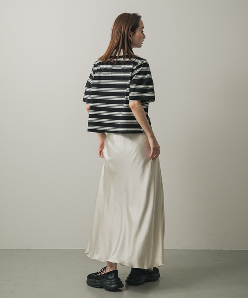 SENSE OF PLACE by URBAN RESEARCH（センスオブプレイスバイアーバンリサーチ）の「マルチボーダーカットポロシャツ（ポロシャツ・レディース・ブラック系その他/オレンジ/ホワイト系その他・ONE）」の7枚目の写真