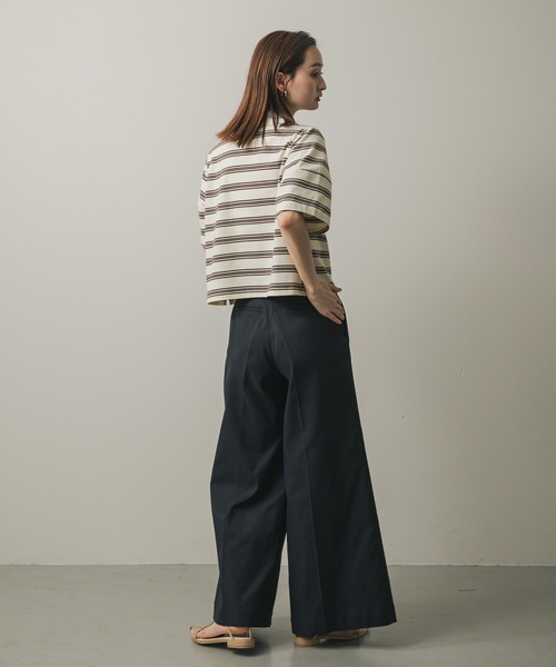 SENSE OF PLACE by URBAN RESEARCH（センスオブプレイスバイアーバンリサーチ）の「マルチボーダーカットポロシャツ（ポロシャツ・レディース・ブラック系その他/オレンジ/ホワイト系その他・ONE）」の11枚目の写真