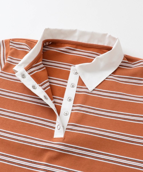 SENSE OF PLACE by URBAN RESEARCH（センスオブプレイスバイアーバンリサーチ）の「マルチボーダーカットポロシャツ（ポロシャツ・レディース・ブラック系その他/オレンジ/ホワイト系その他・ONE）」の19枚目の写真