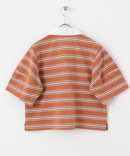 SENSE OF PLACE by URBAN RESEARCH（センスオブプレイスバイアーバンリサーチ）の「マルチボーダーカットポロシャツ（ポロシャツ・レディース・ブラック系その他/オレンジ/ホワイト系その他・ONE）」の20枚目の写真