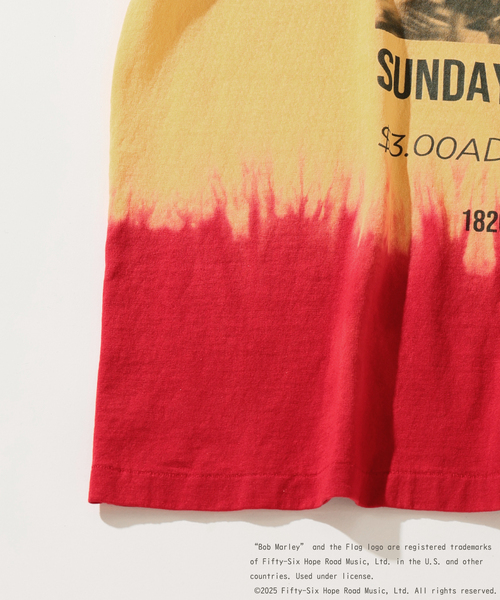 完売レアボブ・マーリージャーナルスタンダード別注フェードプリントTシャツタイダイ JOURNAL STANDARD relume × BOB MARLEY 別注 フェードプリントT