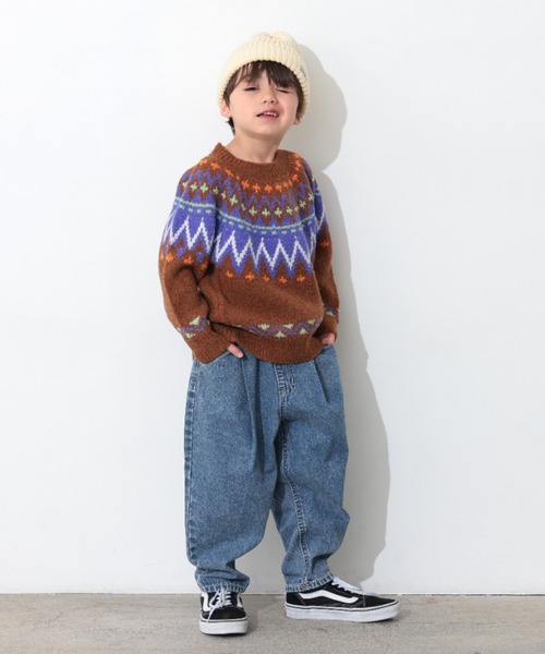 Ocean&Ground（オーシャン&グラウンド）の「ﾌｪｱｱｲﾙｾｰﾀｰ（ニット/セーター・キッズ・ベージュ/ブラウン・90/100/110/120/130/140）」の7枚目の写真