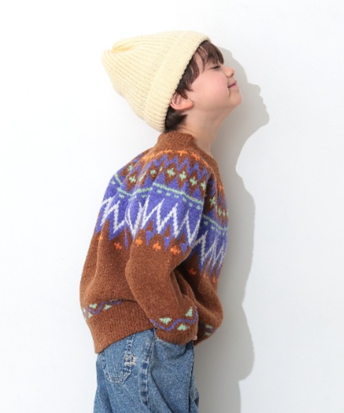 Ocean&Ground（オーシャン&グラウンド）の「ﾌｪｱｱｲﾙｾｰﾀｰ（ニット/セーター・キッズ・ベージュ/ブラウン・90/100/110/120/130/140）」の4枚目の写真