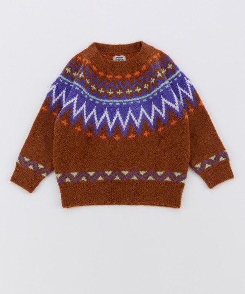 Ocean&Ground（オーシャン&グラウンド）の「ﾌｪｱｱｲﾙｾｰﾀｰ（ニット/セーター・キッズ・ベージュ/ブラウン・90/100/110/120/130/140）」の9枚目の写真