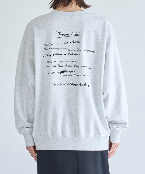 meilmada（メイルマダ）の「メッセージロゴ刺繍スウェット（スウェット・レディース・オートミール/チャコールグレー・FREE）」の22枚目の写真