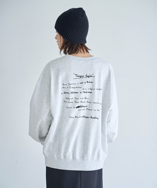 meilmada（メイルマダ）の「メッセージロゴ刺繍スウェット（スウェット・レディース・オートミール/チャコールグレー・FREE）」の6枚目の写真