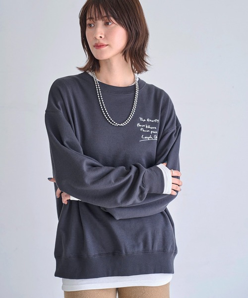 meilmada（メイルマダ）の「メッセージロゴ刺繍スウェット（スウェット・レディース・オートミール/チャコールグレー・FREE）」の12枚目の写真