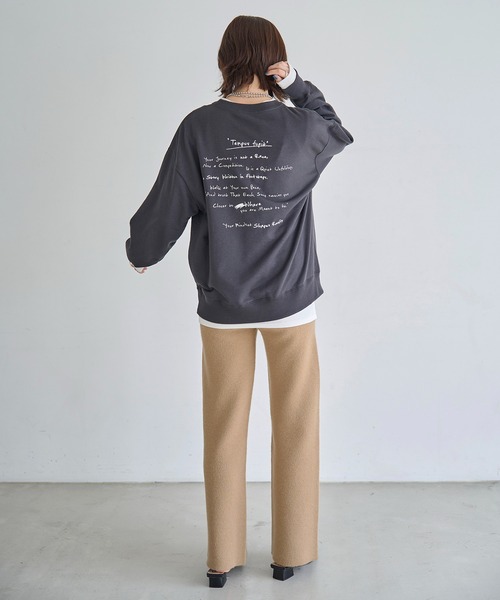 meilmada（メイルマダ）の「メッセージロゴ刺繍スウェット（スウェット・レディース・オートミール/チャコールグレー・FREE）」の17枚目の写真