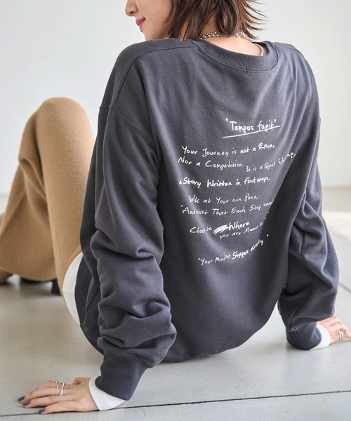 meilmada（メイルマダ）の「メッセージロゴ刺繍スウェット（スウェット・レディース・オートミール/チャコールグレー・FREE）」の18枚目の写真