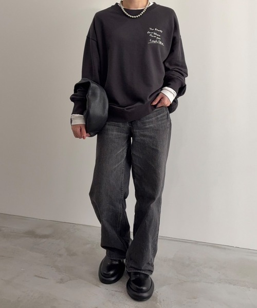meilmada（メイルマダ）の「メッセージロゴ刺繍スウェット（スウェット・レディース・オートミール/チャコールグレー・FREE）」の19枚目の写真