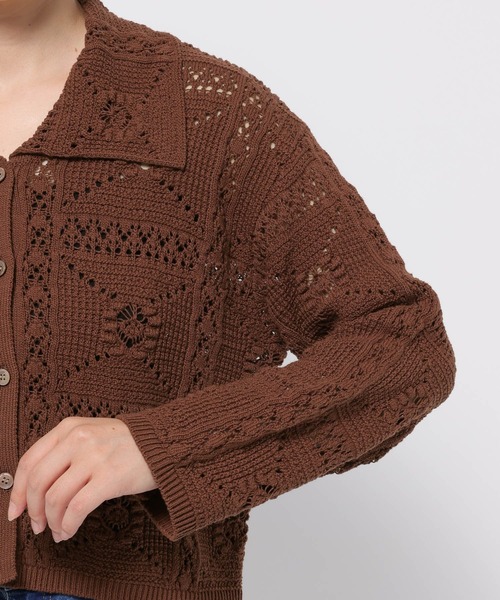 LOWRYS FARM(ローリーズファーム)の「スカシガラカーディガンLS 583263(カーディガン/ボレロ・レディース・ベージュ/ブラウン/ブラック・FREE)」の9枚目の写真