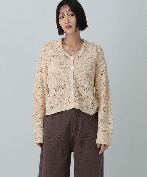 LOWRYS FARM(ローリーズファーム)の「スカシガラカーディガンLS 583263(カーディガン/ボレロ・レディース・ベージュ/ブラウン/ブラック・FREE)」の17枚目の写真