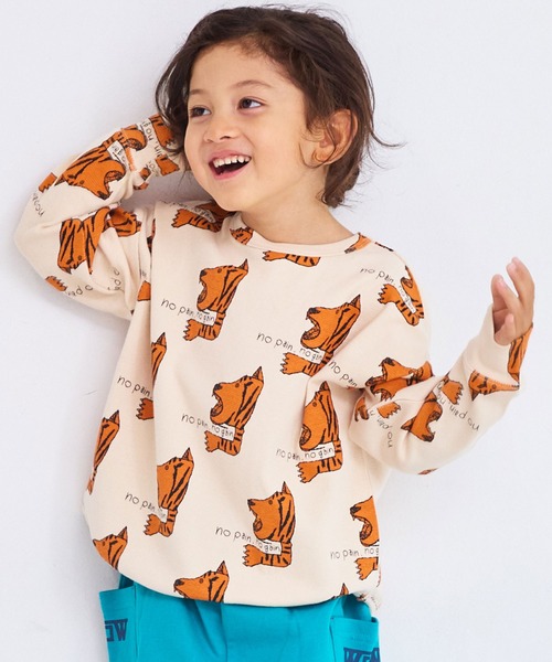 MARKEY'S（マーキーズ）の「ソウガラスパンフライスカットソー（Tシャツ/カットソー・キッズ・ネイビー/ストライプ/ベージュ系その他/ホワイト系その他/オレンジ系その他/ブラック系その他・80/90/95/100/110/120/130）」の5枚目の写真