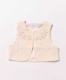 HAKKA BABY | [ベビー]ニットコーデュロイフラワー刺繍ベスト(ベスト)