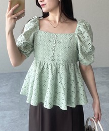 mysty woman | 【WEB限定】レース刺繍ブラウス 588228(シャツ/ブラウス)