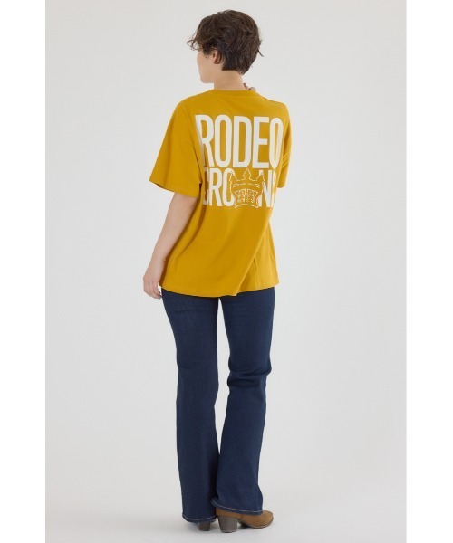 RODEO CROWNS WIDE BOWL（ロデオクラウンズワイドボウル）の「スタッズCROWNロゴTシャツ（Tシャツ/カットソー・レディース・ブラック/オフホワイト/ダークグリーン/マスタード・FREE）」の10枚目の写真