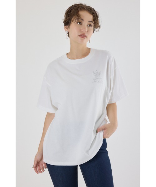 RODEO CROWNS WIDE BOWL（ロデオクラウンズワイドボウル）の「スタッズCROWNロゴTシャツ（Tシャツ/カットソー・レディース・ブラック/オフホワイト/ダークグリーン/マスタード・FREE）」の12枚目の写真