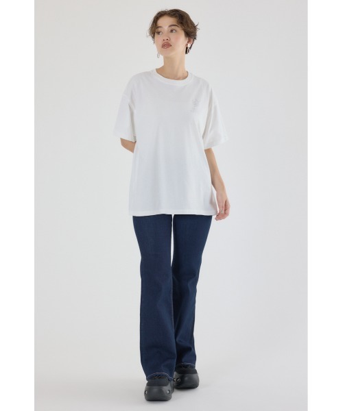 RODEO CROWNS WIDE BOWL（ロデオクラウンズワイドボウル）の「スタッズCROWNロゴTシャツ（Tシャツ/カットソー・レディース・ブラック/オフホワイト/ダークグリーン/マスタード・FREE）」の14枚目の写真