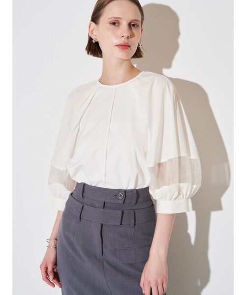 ELENDEEK（エレンディーク）の「オーガンザミックススリーブブラウス（シャツ/ブラウス・レディース・グレー/ブラウン/オフホワイト・FREE）」の17枚目の写真