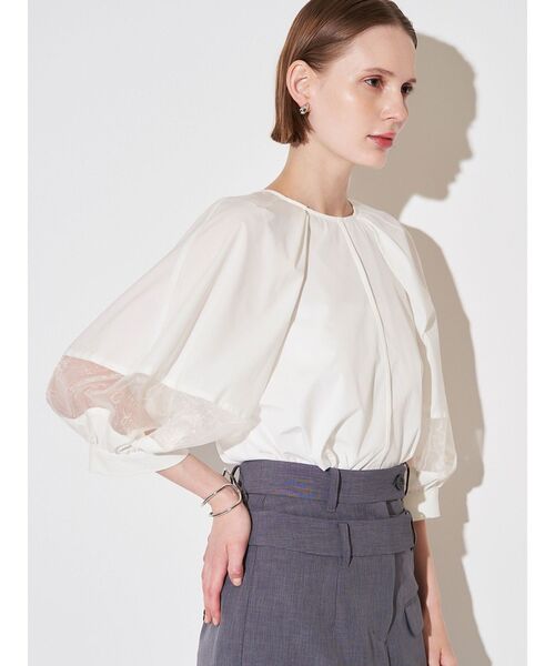 ELENDEEK（エレンディーク）の「オーガンザミックススリーブブラウス（シャツ/ブラウス・レディース・グレー/ブラウン/オフホワイト・FREE）」の18枚目の写真