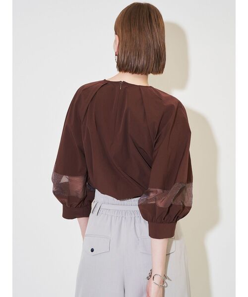 ELENDEEK（エレンディーク）の「オーガンザミックススリーブブラウス（シャツ/ブラウス・レディース・グレー/ブラウン/オフホワイト・FREE）」の6枚目の写真