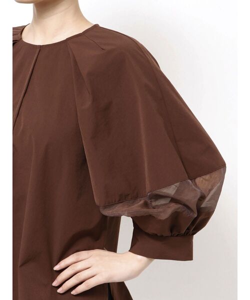 ELENDEEK（エレンディーク）の「オーガンザミックススリーブブラウス（シャツ/ブラウス・レディース・グレー/ブラウン/オフホワイト・FREE）」の5枚目の写真