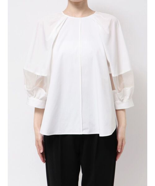 ELENDEEK（エレンディーク）の「オーガンザミックススリーブブラウス（シャツ/ブラウス・レディース・グレー/ブラウン/オフホワイト・FREE）」の8枚目の写真