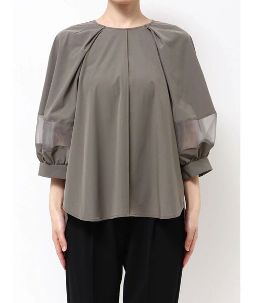 ELENDEEK（エレンディーク）の「オーガンザミックススリーブブラウス（シャツ/ブラウス・レディース・グレー/ブラウン/オフホワイト・FREE）」の9枚目の写真