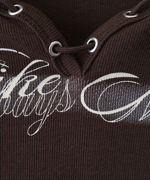 SpRay(スプレイ)の「ロゴスピンドルロンT(Tシャツ/カットソー・レディース・ホワイト/ブラック/アイボリー/ブラウン/ボルドー・FREE)」の11枚目の写真