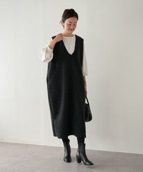 BEARDSLEY（ビアズリー）の「ボアジャンスカ（ジャンパースカート・レディース・チャコールグレー・FREE）」の4枚目の写真