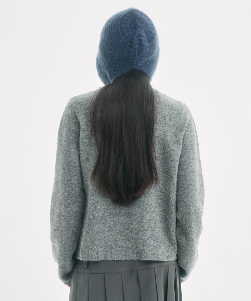 alpaca wool v-neck knit & slim scarf set / アルパカウールスリム