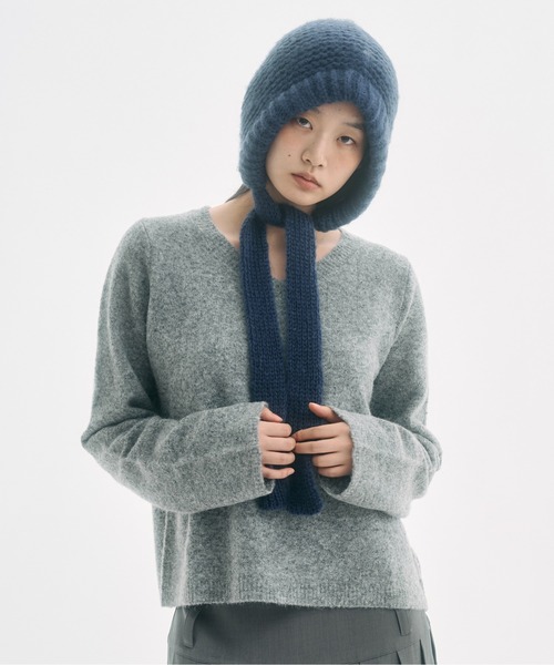 FEKETE（フェケテ）の「alpaca wool v-neck knit & slim scarf set / アルパカウールスリムマフラー付きVネックニット（ニット/セーター・レディース・アイボリー/ブラック/ネイビー/グレー・MEDIUM/SMALL/LARGE）」の20枚目の写真