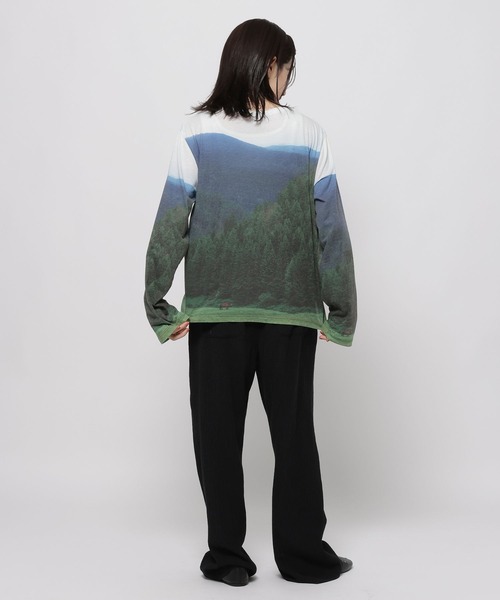 niko and...（ニコアンド）の「ランドスケープロングTシャツ（Tシャツ/カットソー・レディース・ライトブルー/ベージュ/グリーン・FREE）」の10枚目の写真