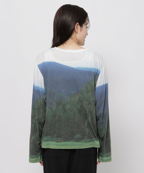 niko and...（ニコアンド）の「ランドスケープロングTシャツ（Tシャツ/カットソー・レディース・ライトブルー/ベージュ/グリーン・FREE）」の18枚目の写真