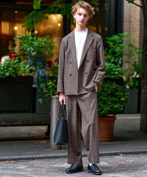 DRESSTERIOR（ドレステリア）の「【セットアップ可】2WAYストレッチ チェック SET UP ワイドパンツ（その他パンツ・メンズ・ブラウン系2・76/79/82/85）」の4枚目の写真