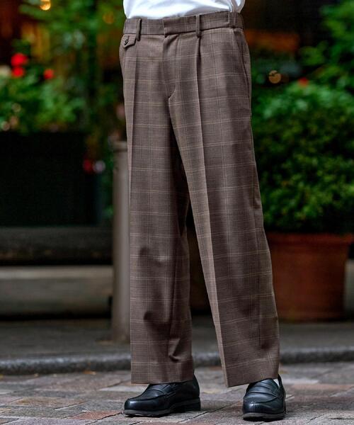 DRESSTERIOR（ドレステリア）の「【セットアップ可】2WAYストレッチ チェック SET UP ワイドパンツ（その他パンツ・メンズ・ブラウン系2・76/79/82/85）」の5枚目の写真