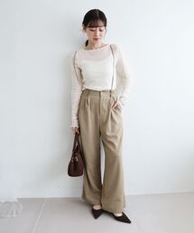 le.coeur blanc | ドビークロスサス付きタックワイドパンツ(その他パンツ)