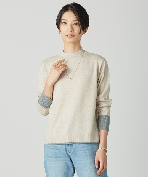 J.PRESS（ジェイプレス）の「SOFT TOUCH WOOL ブロッキング ニット（ニット/セーター・レディース・ベージュ系/ライトグレー系/ブラウン系・LARGE/MEDIUM）」の3枚目の写真