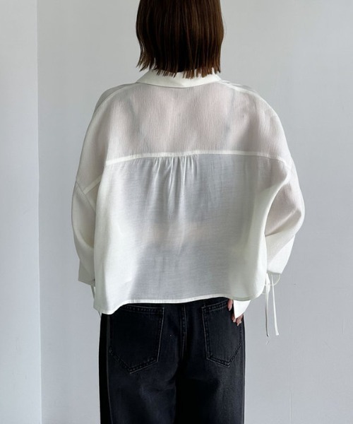 archives（アルシーヴ）の「ドロストスリーブショートシャツ（シャツ/ブラウス・レディース・ブルー/ブラウン/アイボリー・MEDIUM）」の14枚目の写真