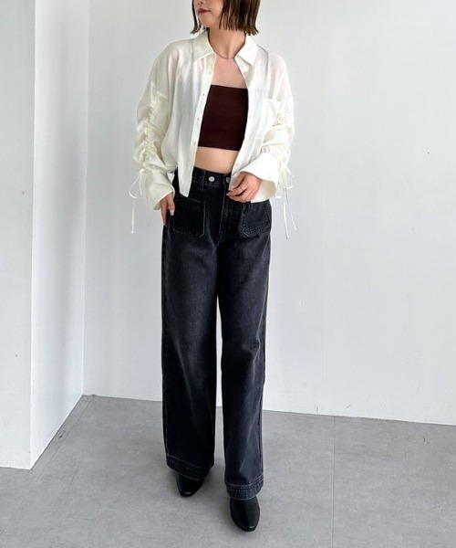 archives（アルシーヴ）の「ドロストスリーブショートシャツ（シャツ/ブラウス・レディース・ブルー/ブラウン/アイボリー・MEDIUM）」の15枚目の写真