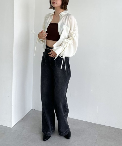 archives（アルシーヴ）の「ドロストスリーブショートシャツ（シャツ/ブラウス・レディース・ブルー/ブラウン/アイボリー・MEDIUM）」の17枚目の写真