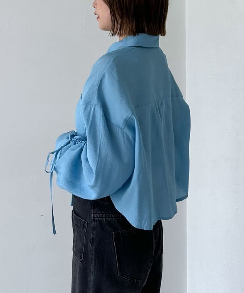 archives（アルシーヴ）の「ドロストスリーブショートシャツ（シャツ/ブラウス・レディース・ブルー/ブラウン/アイボリー・MEDIUM）」の22枚目の写真