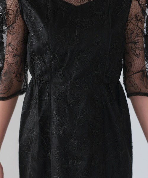 haremode（ハレモード）の「フローラルレイヤードチュールドレス（ドレス・レディース・ベージュ/ブラウン/ブラック・S/M）」の22枚目の写真